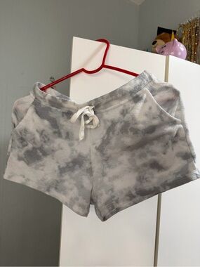 Roma Gray and White Tie-Dye Athletic Shorts